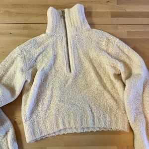 Aritzia Wilfred Free Gwyneth Alpaca Blend Crop Quarter Zip Sweater Size Small